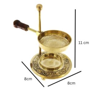 Premium Brass Adjustable Incense Resin Burner with Antique Floral Design