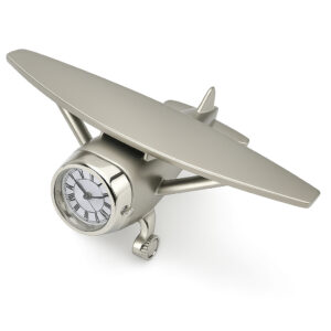 Metal Airplane Table Clock – Vintage Aviation Desk Decor