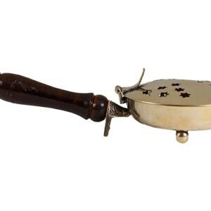Vintage Star-Cut Brass Dhoop Dani with Wooden Handle