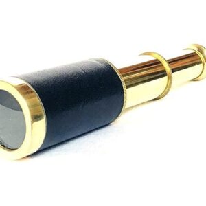 Brass Spyglass Telescope Close-Up with Adjustable Focus