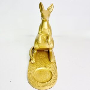 Vintage-inspired Golden Kangaroo Candle Holder, perfect for living rooms, side tables, and gift occasions.