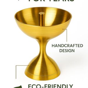 Large Brass Akhand Jyot Diya with Stand for Pooja