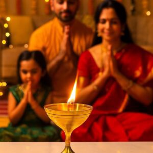 Brass Akhand Jyot Diya for Festivals and Home Décor