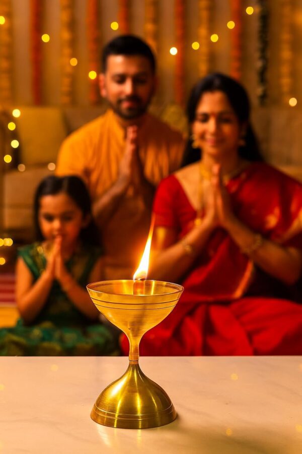 Brass Akhand Jyot Diya for Festivals and Home Décor
