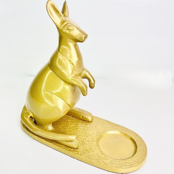 Golden Kangaroo Figurine Candle Holder for Living Room