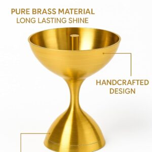 Large Brass Akhand Jyot Diya with Stand for Pooja Mandir