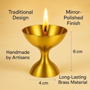 Decorative Brass Akhand Jyot Diya with Stand