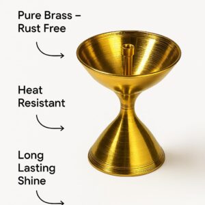 Large Brass Oil Lamp & Incense Burner with Stand