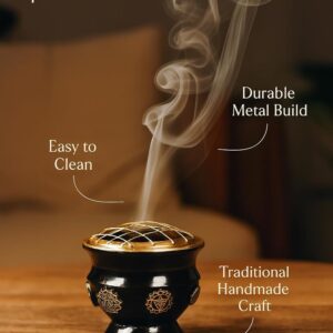Brass Incense Burner for Resin, Charcoal & Cone Dhoop