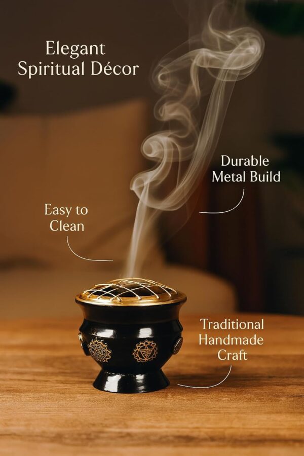 Brass Incense Burner for Resin, Charcoal & Cone Dhoop