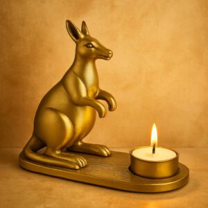 Golden Kangaroo Candle Holder