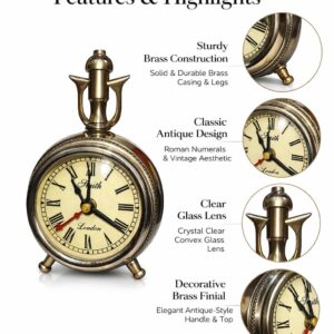 Metal vintage table clock for living room table décor