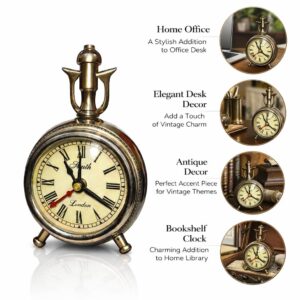 Metal vintage table clock decorative gift for home and office