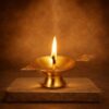 Small Brass Diya with Side Handles traditional puja oil lamp