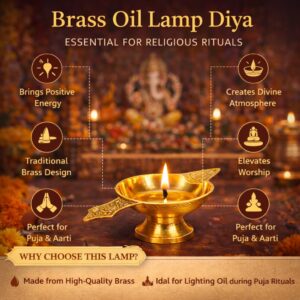 Brass Diya with Twin Side Handles oil bowl top view