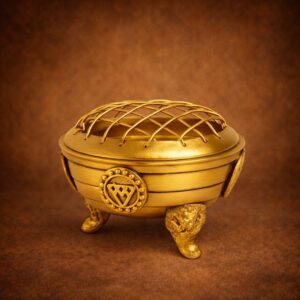 Brass Incense Burner with Mesh Cover