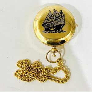 Brass Pocket Watch chain and hook detail