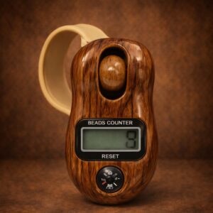 Digital finger tally counter with compass for prayer counting