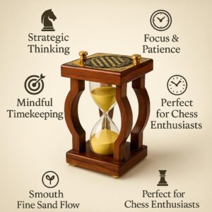 Vintage Chess Sand Timer hourglass with yellow sand