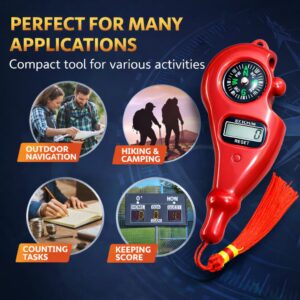 Digital Click Counter with compass feature red