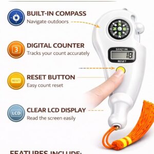 Digital Finger Tally Counter with compass portable handheld design