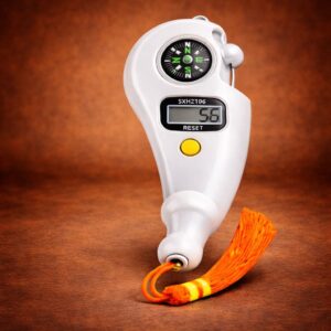 Digital Finger Tally Counter with compass white front view