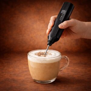 Handheld milk frother rechargeable coffee foam maker