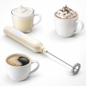 Portable rechargeable milk frother handheld coffee mixer