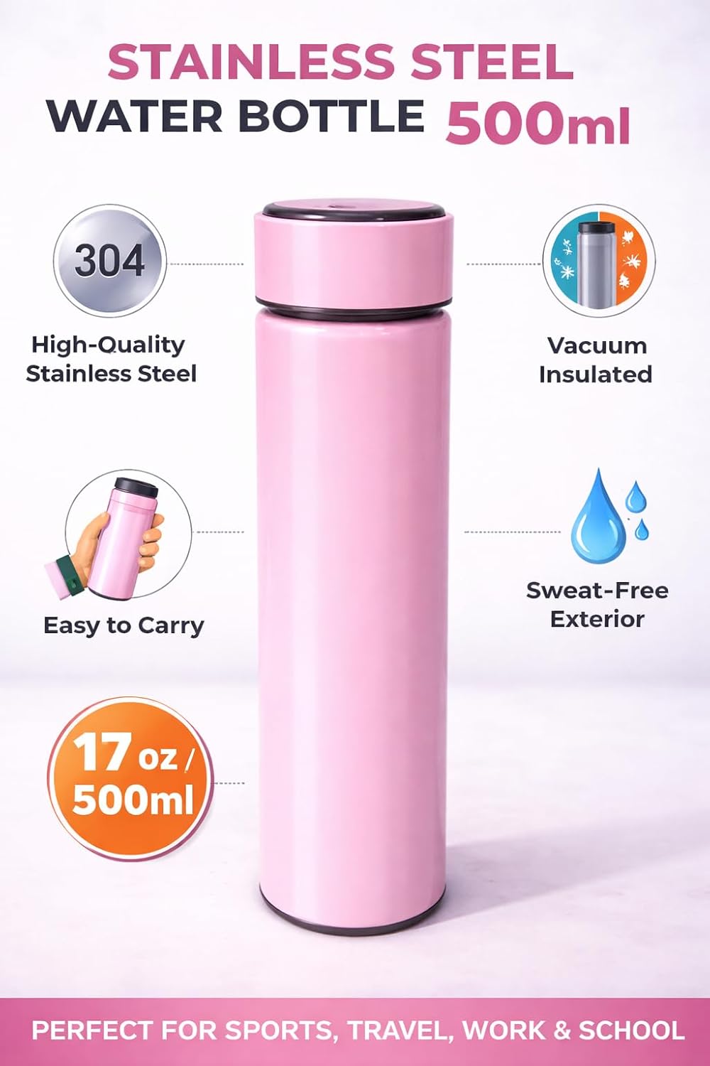 LED Smart Water Bottle Hot & Cold Use LED Smart Water Bottle hot and cold insulation use