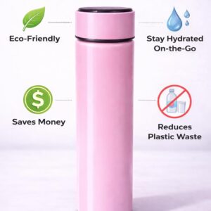 LED Smart Water Bottle leakproof lid design pink