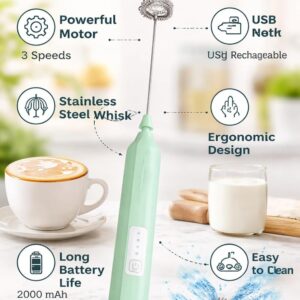 portable rechargeable milk frother handheld mixer