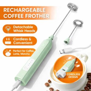rechargeable milk frother 3 speed coffee foam maker