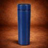 Smart LED Temperature Water Bottle blue front view