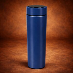Smart LED Temperature Water Bottle blue front view