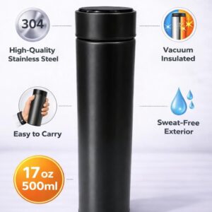 Smart Temperature Flask leakproof lid design black
