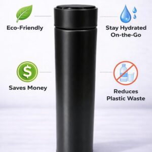 Smart Temperature Flask portable stainless steel black