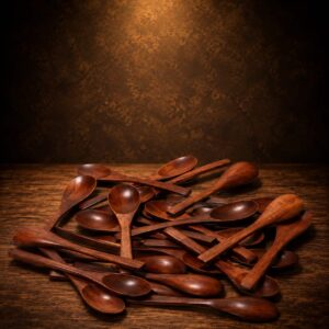 Mini Wooden Salt Spoon Set Pack of 12