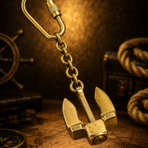 antique handi enterprises Brass Anchor Keychain Nautical Vintage Metal Key Ring | Antique Ship Anchor Key Chain