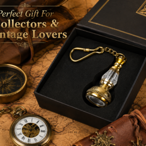 Vintage Brass Lantern Keychain with Magnifier Lens | Handmade Antique Brass Key Ring | Mini Lantern Pendant Keychain for Men & Women | Collectible Vintage Gift for Travelers, Bikers & Antique Lovers