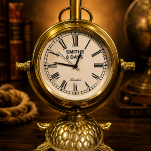 Vintage Brass Nautical Table Clock – Classic Marine-Inspired Timepiece