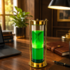 Vintage Brass Green Liquid Motion Timer Front View